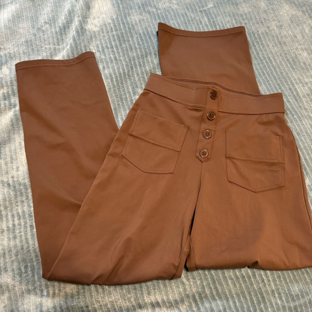 Chic Brown Wide-Leg Women's Pants